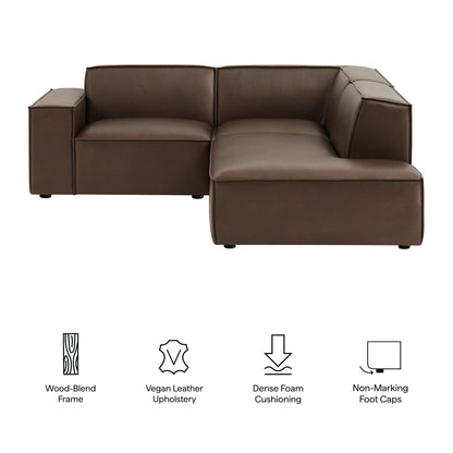 Restore 3-Piece vegan leather modular L-shaped sectional sofa espresso/toast Modway on Tampa Home & Garden Store