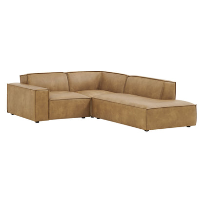 Restore 3-Piece vegan leather modular L-shaped sectional sofa espresso/toast by HouseOfZazla on Tampa Home & Garden Store