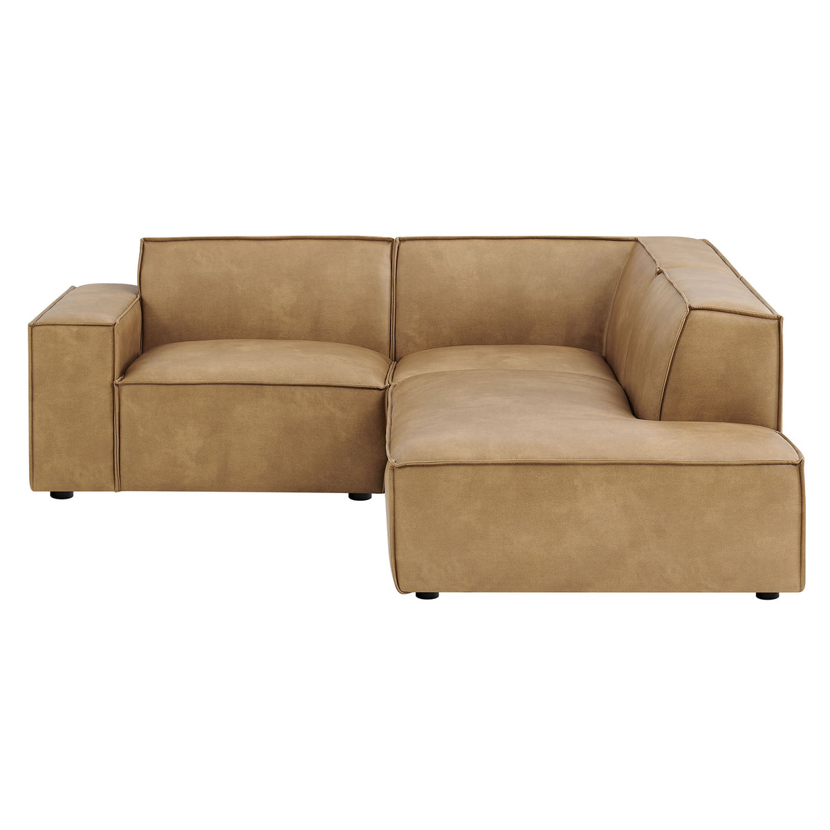 Modway Restore 3-piece vegan leather modular L-shaped sectional sofa espresso/toast EEI-7422 on Tampa Home & Garden Store