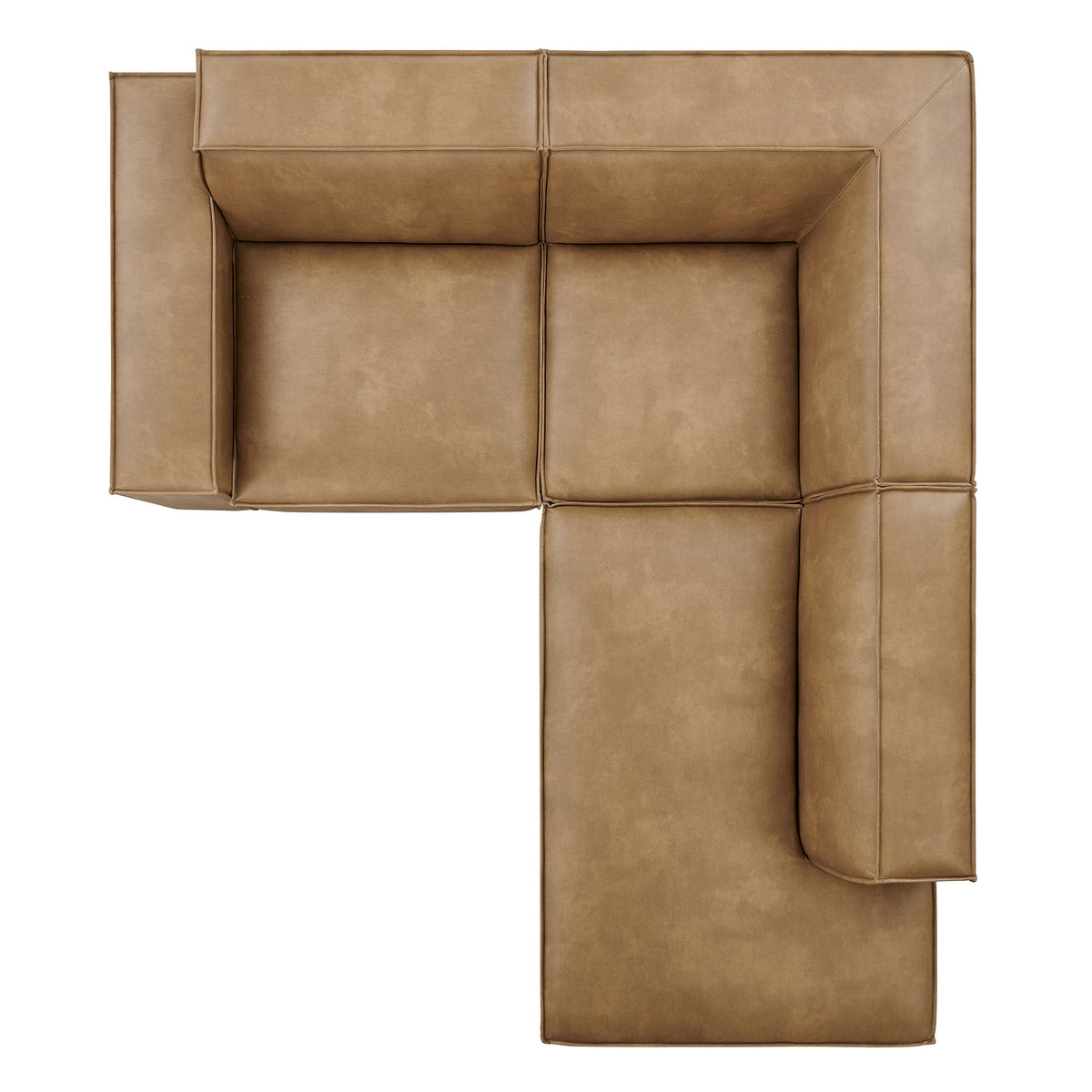 3-piece vegan leather modular L-shaped sectional sofa espresso/toast by Modway on Tampa Home & Garden Store