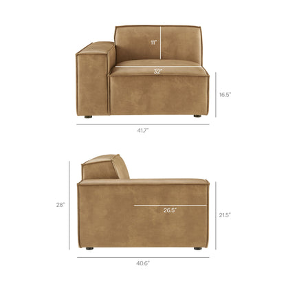 Restore 3-Piece vegan leather modular L-shaped sofa by Modway in espresso/toast on Tampa Home & Garden Store