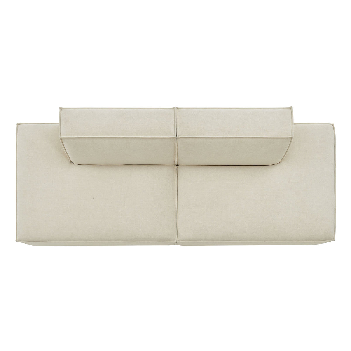 Modway Restore 2-Piece modular loveseat in beige ecru performance fabric with piped seams on Tampa Home & Garden Store