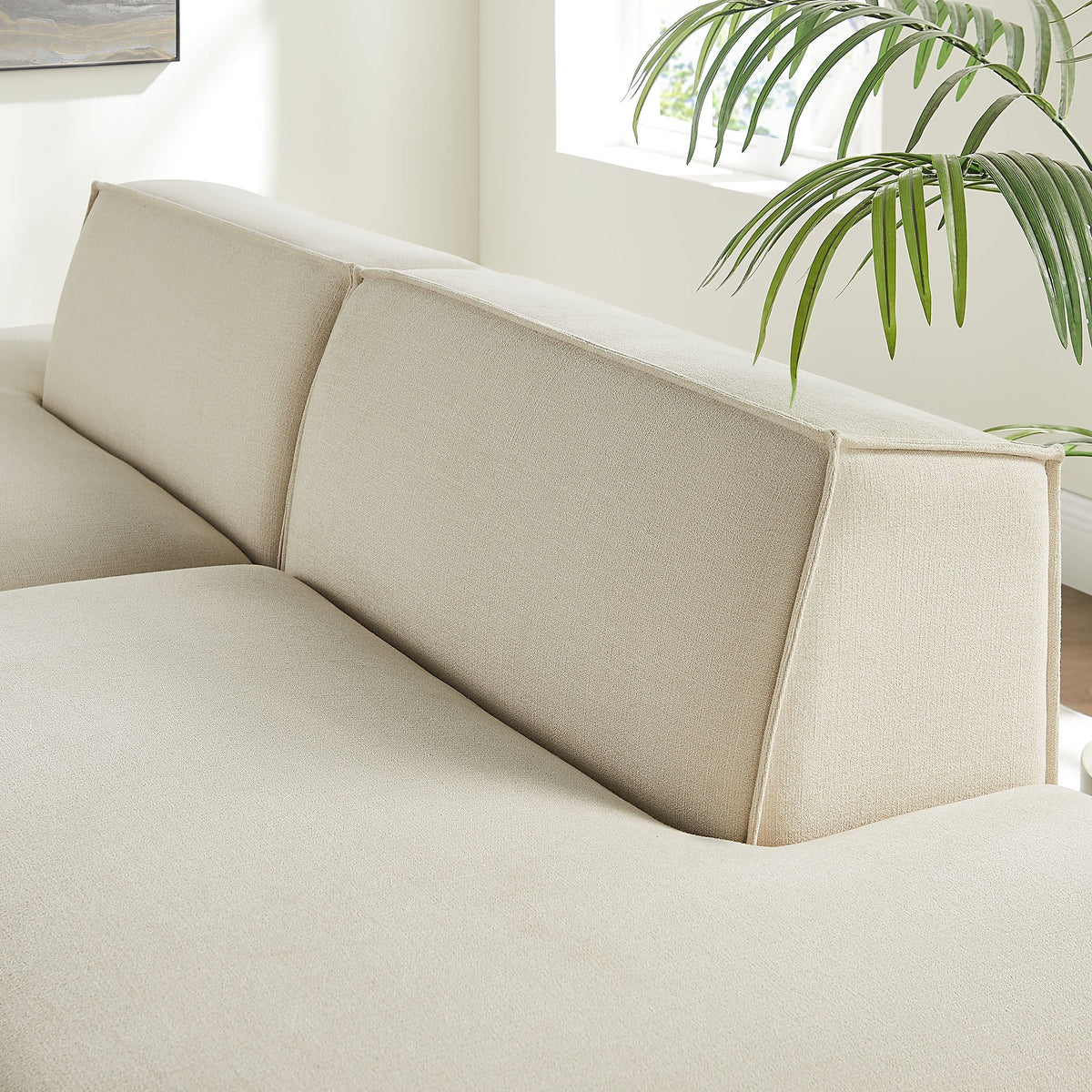 Restore 2-Piece Performance Fabric Upholstered Modular Loveseat in ecru on Tampa Home & Garden Store