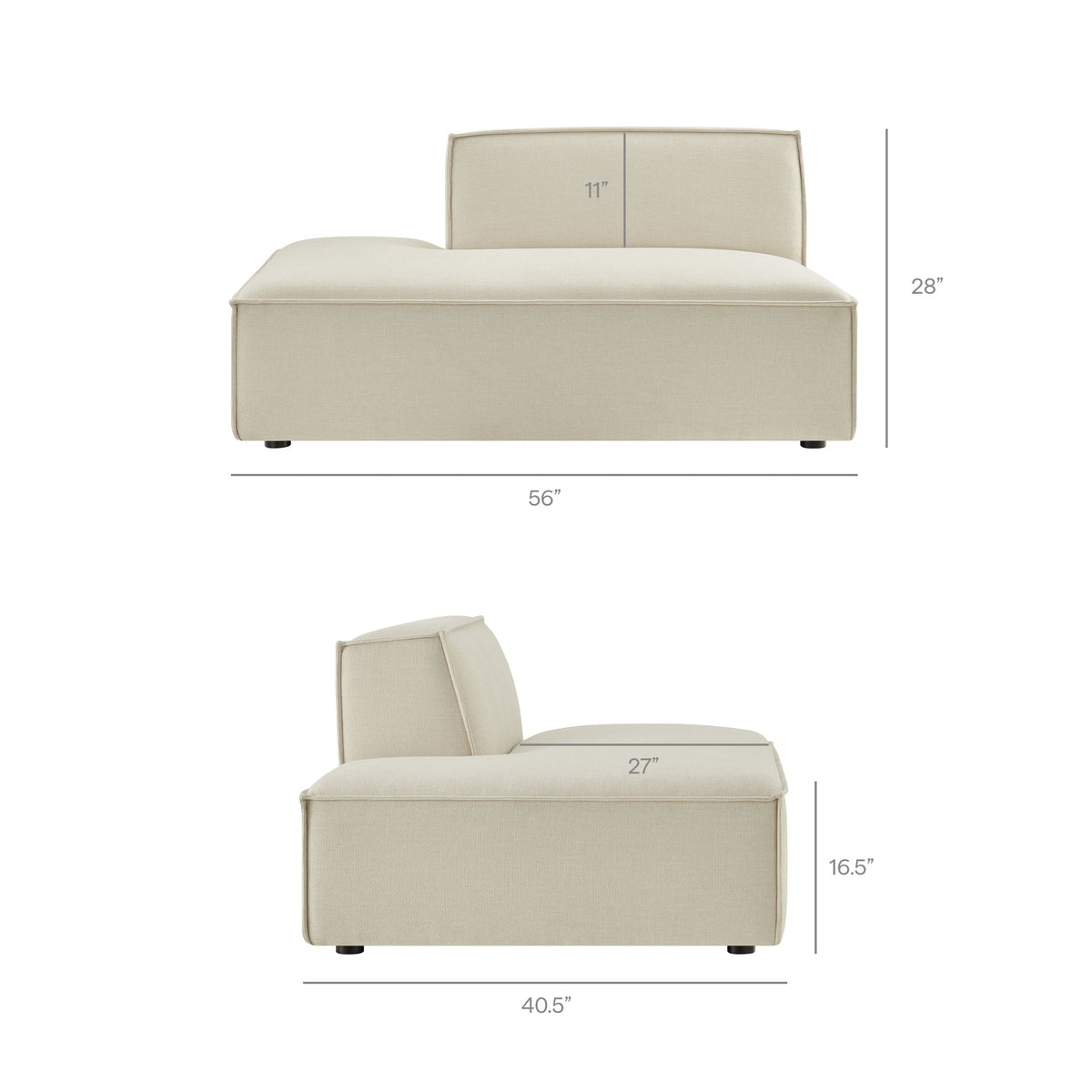 Restore 2-Piece modular loveseat in ecru beige performance fabric by Modway on Tampa Home & Garden Store