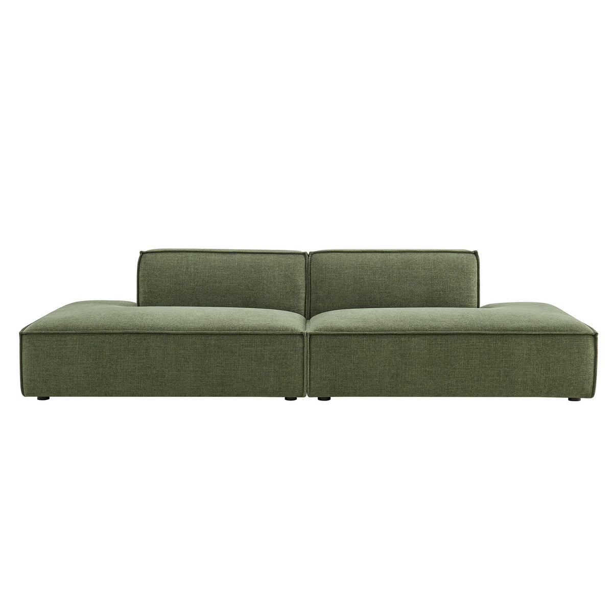 Restore 2-Piece modular loveseat in foliage green performance fabric, two-seat sofa on Tampa Home & Garden Store