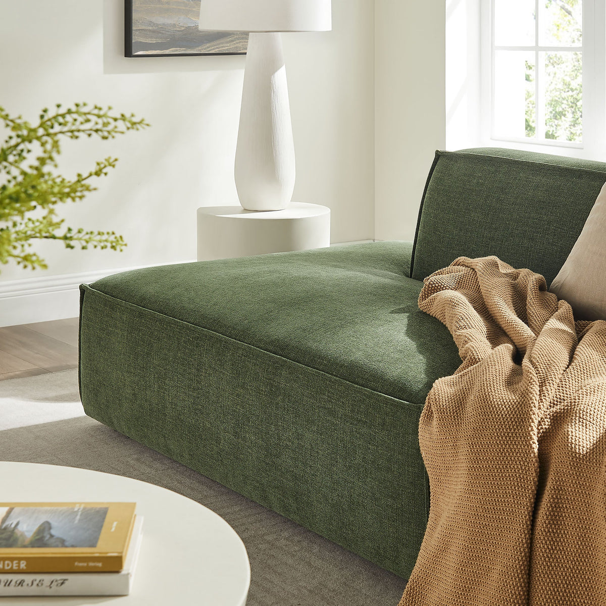Modway Restore 2-Piece Modular Loveseat in foliage green performance fabric on Tampa Home & Garden Store