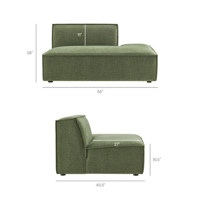 Restore Performance Fabric Upholstered Modular Loveseat by Modway in foliage green on Tampa Home & Garden Store