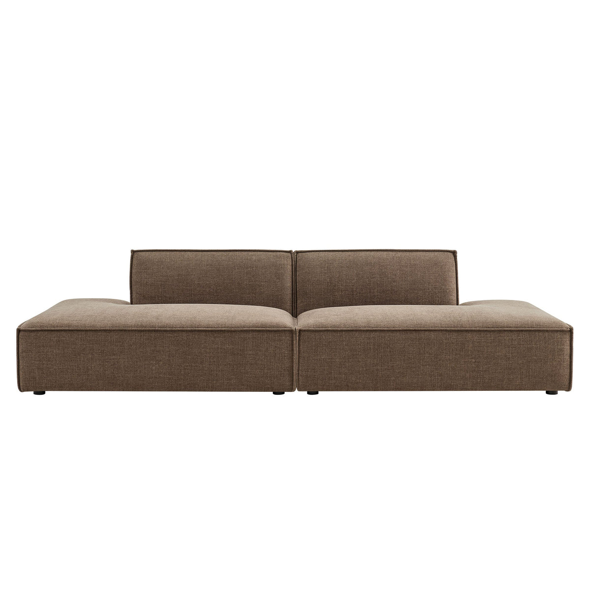 Modway 2-piece modular loveseat in mocha performance fabric with 2 seat cushions on Tampa Home & Garden Store