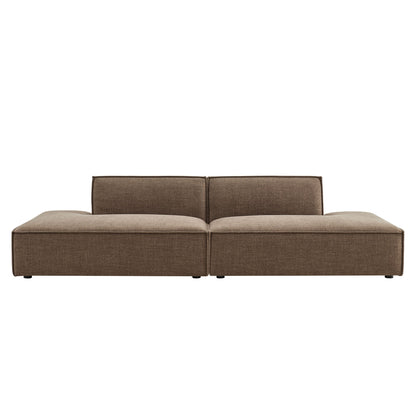 Modway 2-piece modular loveseat in mocha performance fabric with 2 seat cushions on Tampa Home & Garden Store