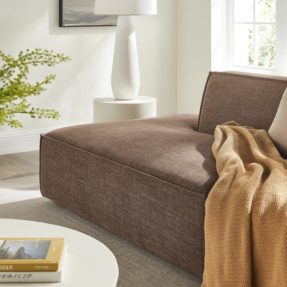 Modway Restore 2-Piece mocha modular loveseat with textured fabric in a bright living room on Tampa Home & Garden Store