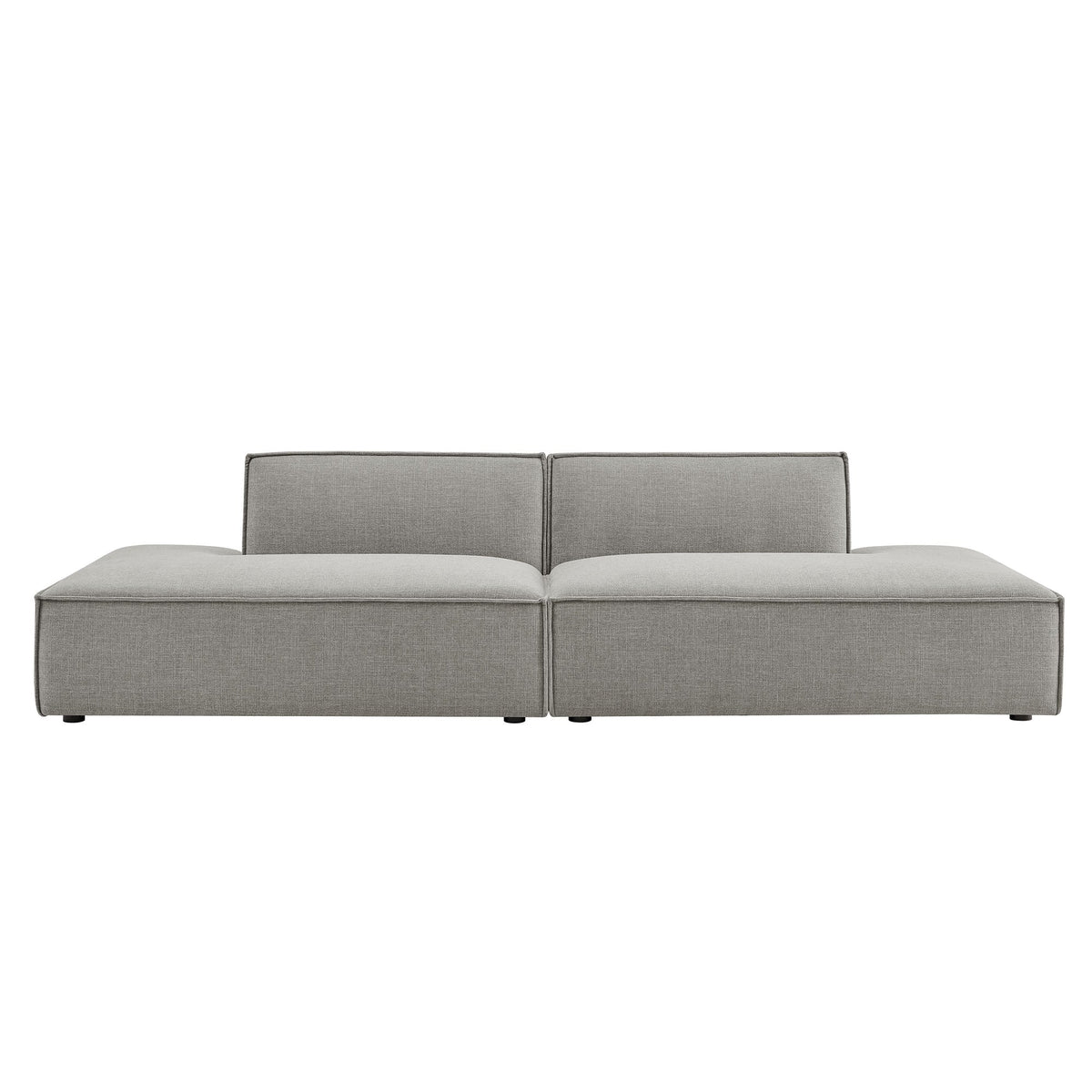 Restore 2-Piece modular loveseat in pewter gray performance fabric with two seats on Tampa Home & Garden Store