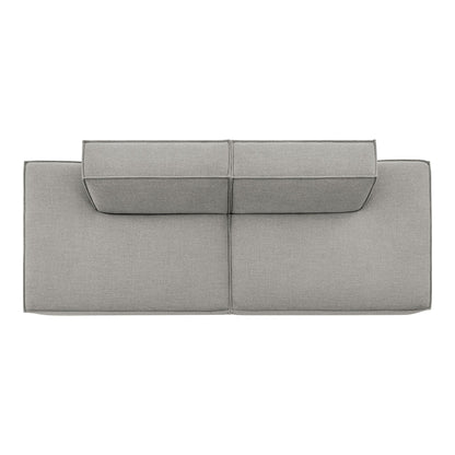 Restore 2-Piece modular loveseat in pewter gray performance fabric on Tampa Home & Garden Store