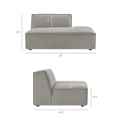 Restore 2-Piece Performance Fabric Upholstered Modular Loveseat by Modway in pewter fabric on Tampa Home & Garden Store