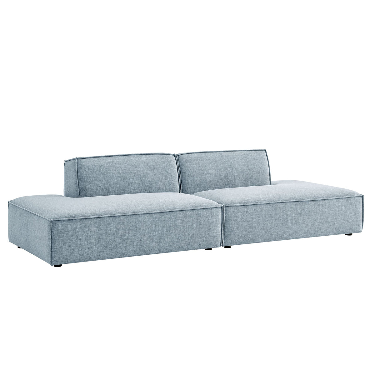 Restore 2-Piece Modular Loveseat in Sky blue performance fabric HouseOfZazla, 2-seat modular on Tampa Home & Garden Store