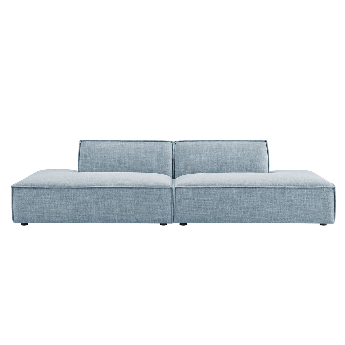 Modway Restore 2-Piece performance fabric modular loveseat in sky blue with square cushions on Tampa Home & Garden Store