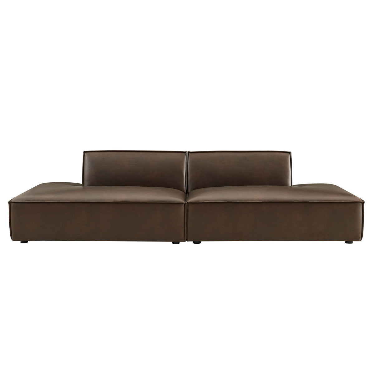 Restore 2-Piece Vegan Leather Modular Loveseat espresso/toast, modular sofa by Modway on Tampa Home & Garden Store