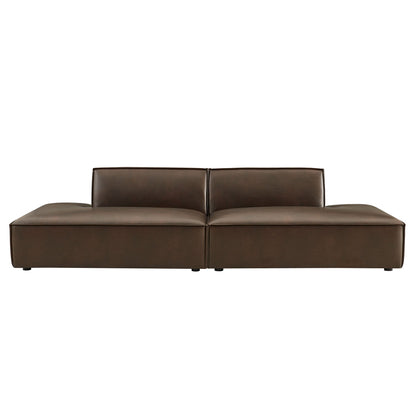 Restore 2-Piece Vegan Leather Modular Loveseat espresso/toast, modular sofa by Modway on Tampa Home & Garden Store