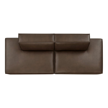 Restore 2-Piece Vegan Leather Modular Loveseat Espresso/Toast by HouseOfZazla on Tampa Home & Garden Store
