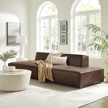 Restore 2-Piece Vegan Leather Modular Loveseat Espresso/Toast by Modway in a modern living room on Tampa Home & Garden Store