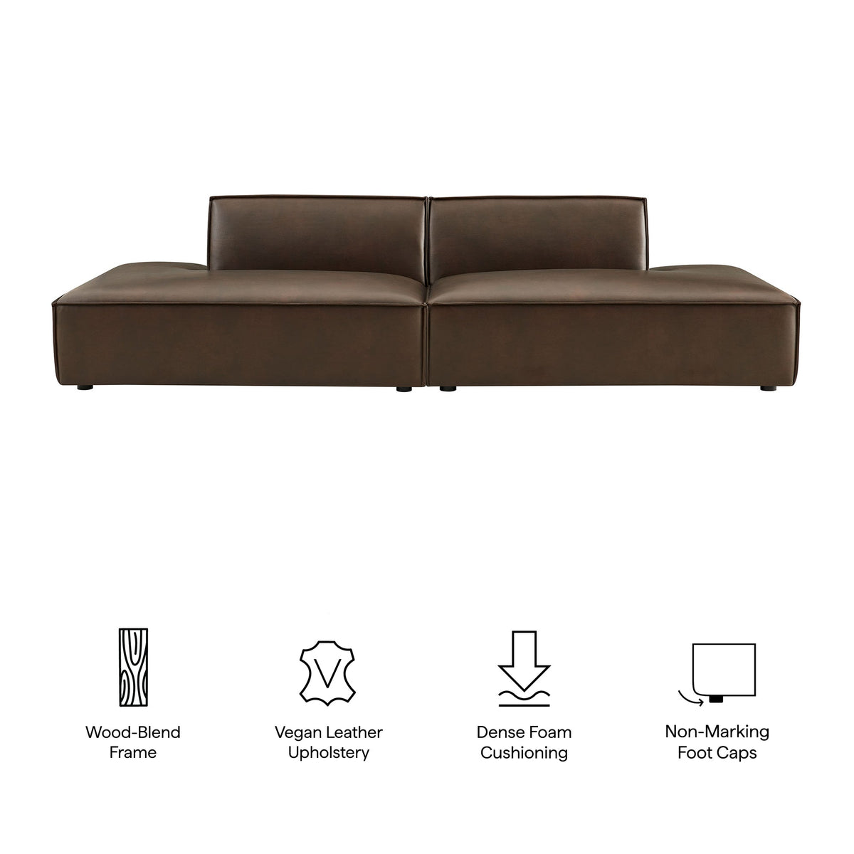 Restore 2-Piece vegan leather modular loveseat by Modway in espresso/toast on Tampa Home & Garden Store