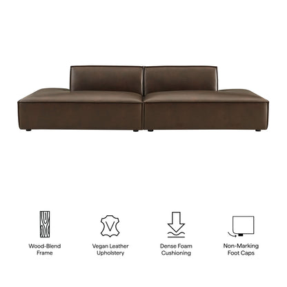 Restore 2-Piece vegan leather modular loveseat by Modway in espresso/toast on Tampa Home & Garden Store