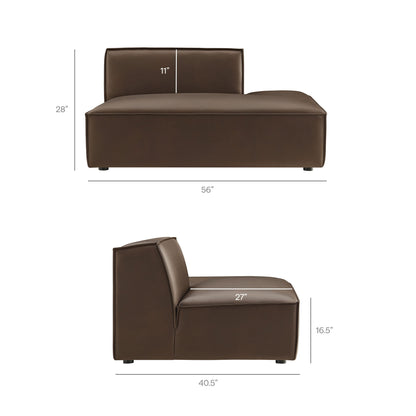 Restore 2-Piece vegan leather modular loveseat in espresso/toast by Modway on Tampa Home & Garden Store
