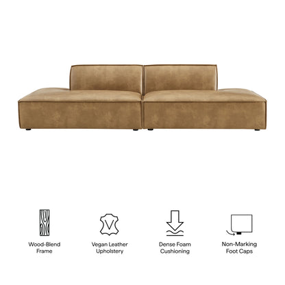 Restore 2-Piece vegan leather modular loveseat by Modway in espresso/toast, two-seat sofa on Tampa Home & Garden Store