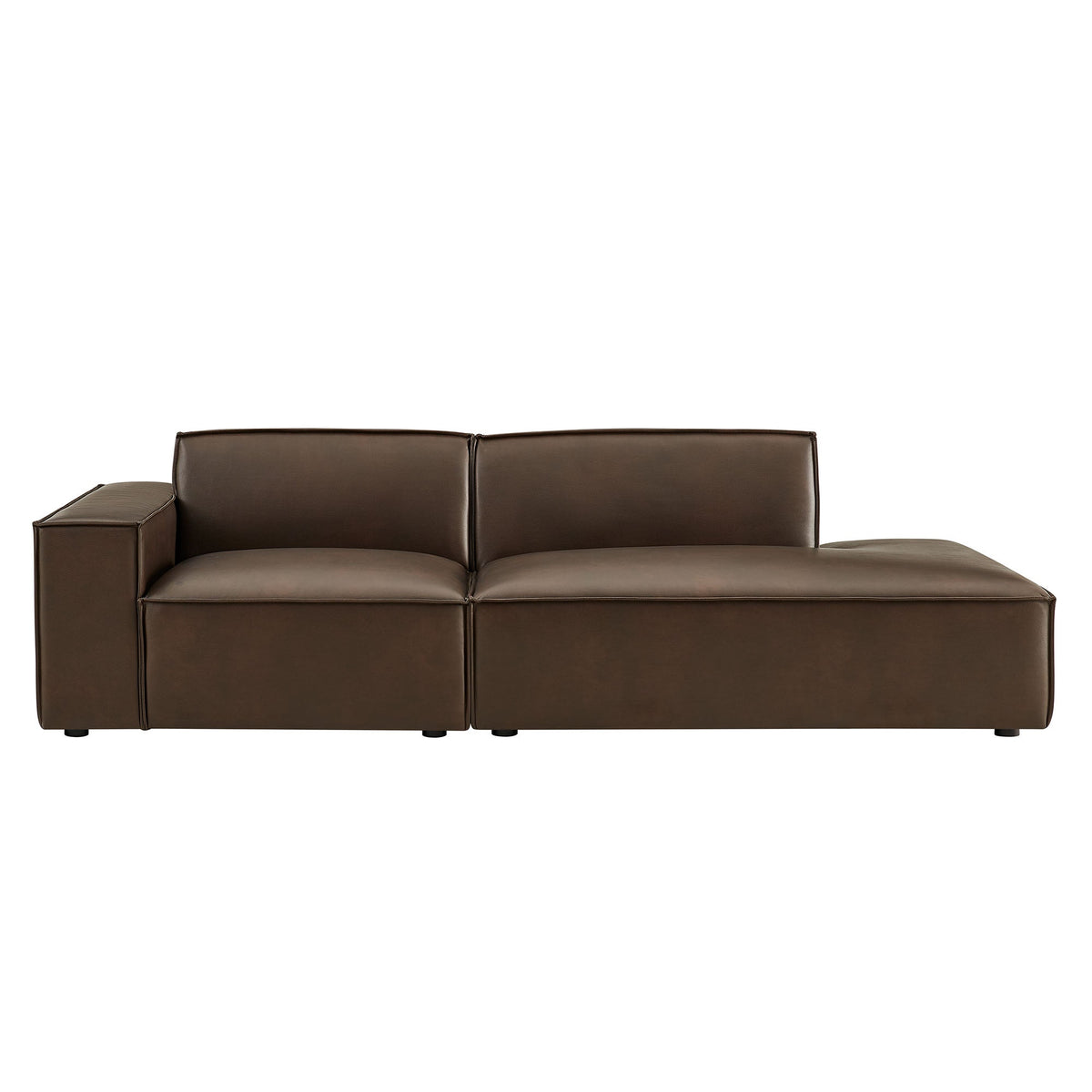 Restore 2-Piece vegan leather modular loveseat espresso toast by Modway on Tampa Home & Garden Store