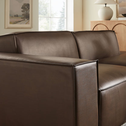 Restore 2-Piece Vegan Leather Modular Loveseat by Modway in Espresso/Toast on Tampa Home & Garden Store