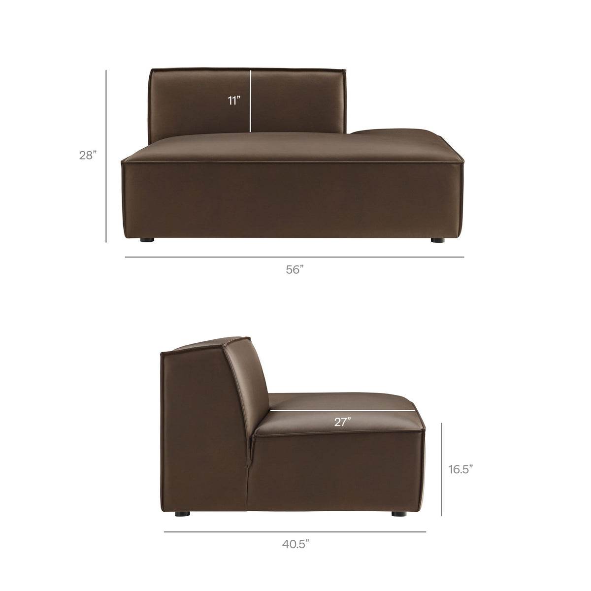 Restore 2-Piece vegan leather modular loveseat by Modway in espresso/toast on Tampa Home & Garden Store