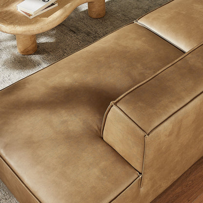 Restore 2-Piece Vegan Leather Modular Loveseat by Modway Espresso/Toast, tan cushions on Tampa Home & Garden Store