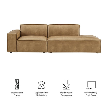 Restore 2-Piece vegan leather modular loveseat espresso/toast by Modway for HouseOfZazla on Tampa Home & Garden Store