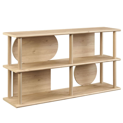Zadie 55 Inch Console Table by Modway, natural wood with circular panel accents on Tampa Home & Garden Store