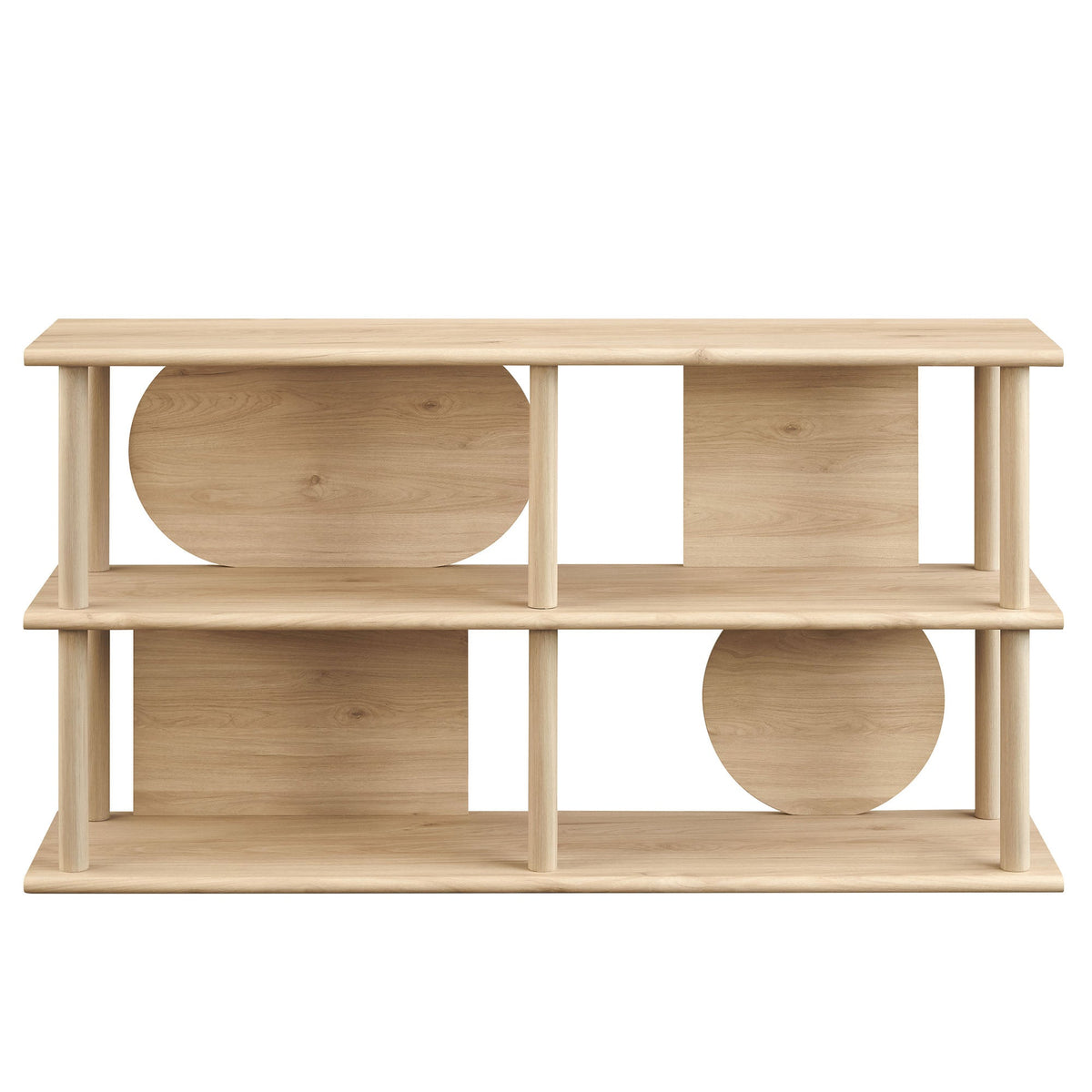 Zadie 55 Inch Console Table by Modway in natural oak with rounded panel accents on Tampa Home & Garden Store