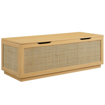 Modway Faux Rattan Storage Bench and Frame