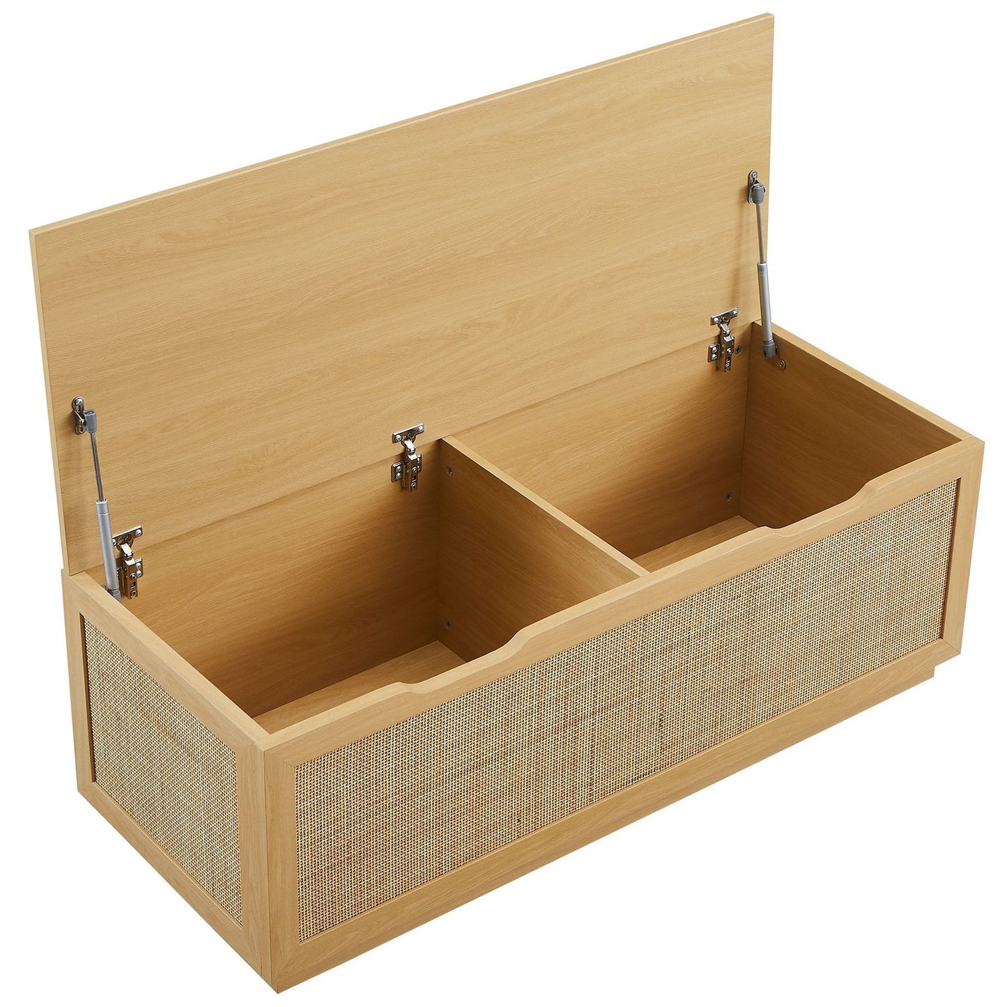 Modway Faux Rattan Storage Bench and Frame
