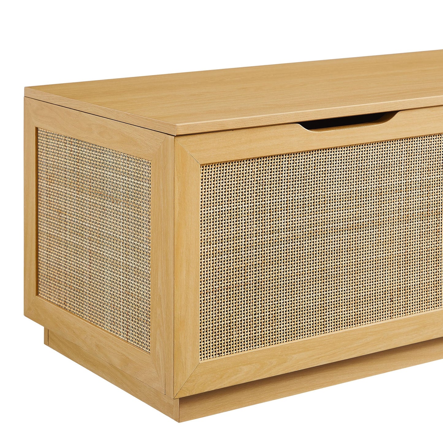 Modway Faux Rattan Storage Bench and Frame