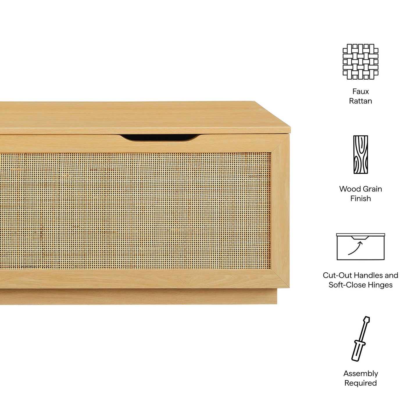Modway Faux Rattan Storage Bench and Frame