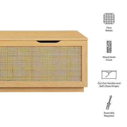 Modway Faux Rattan Storage Bench and Frame