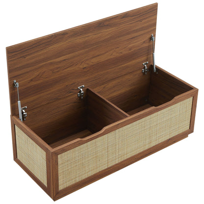 Modway Faux Rattan Storage Bench and Frame