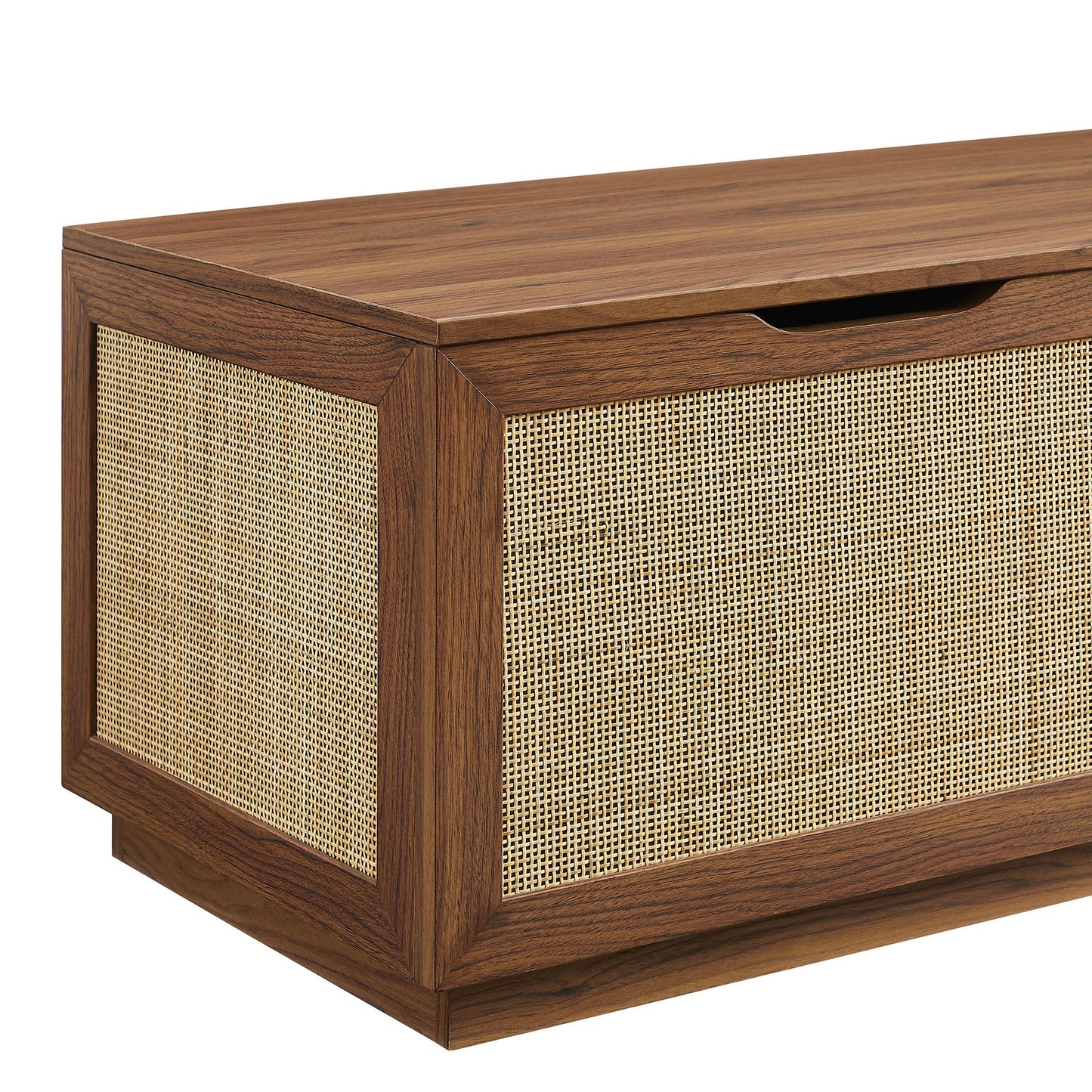Modway Faux Rattan Storage Bench and Frame