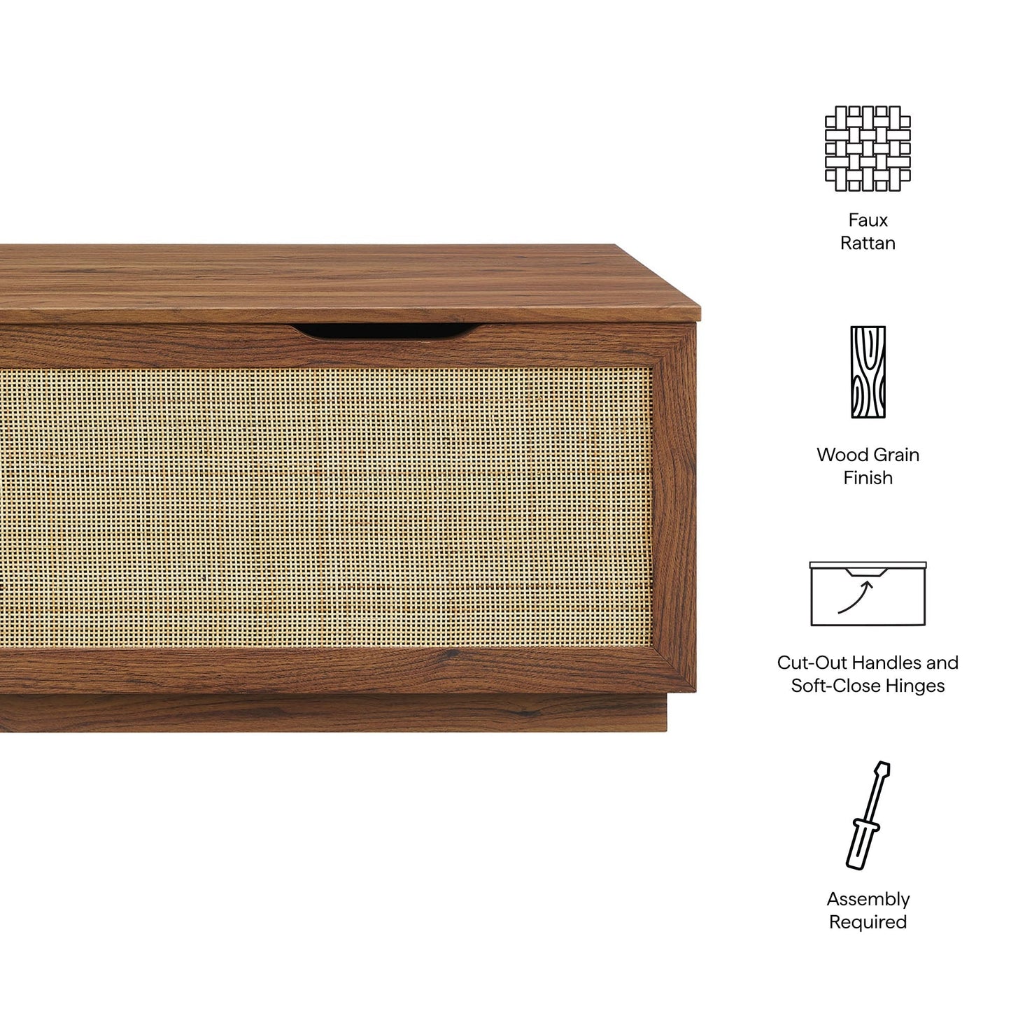 Modway Faux Rattan Storage Bench and Frame
