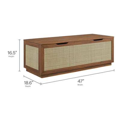 Modway Faux Rattan Storage Bench and Frame