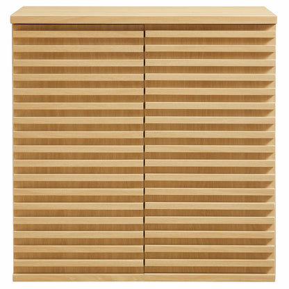 Render wall mounted bathroom cabinet by Modway with natural wood slatted drawer fronts in two equal columns on Tampa Home & Garden Store