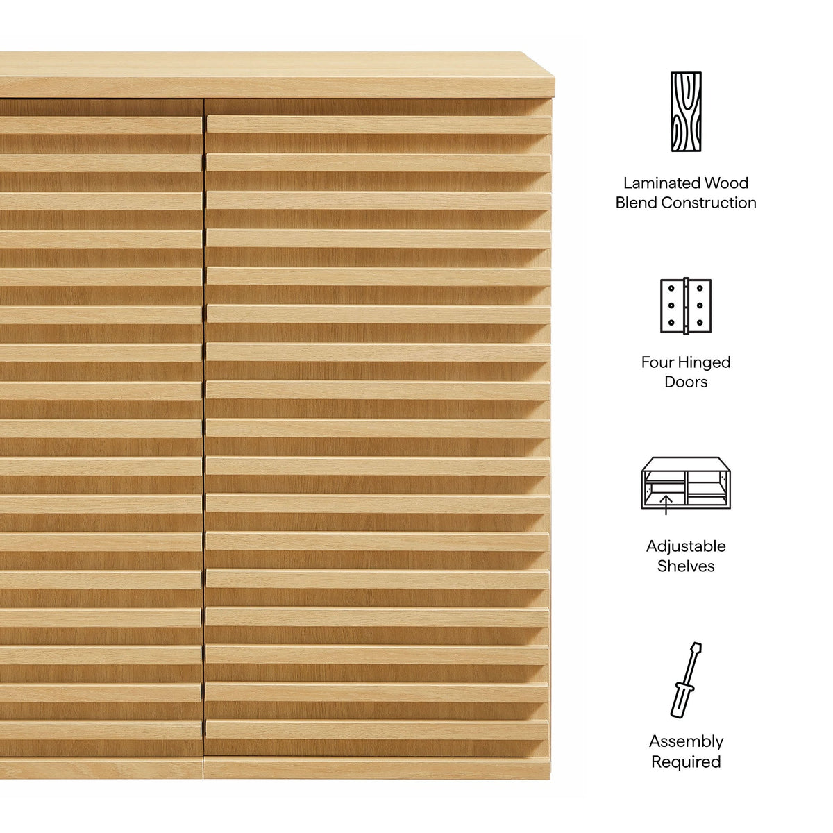 Render Wall Mounted Bathroom Cabinet light oak laminated wood slat doors by HouseOfZazla on Tampa Home & Garden Store