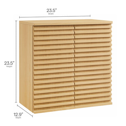 Render wall-mount bathroom cabinet in wood with slatted doors, 23.5W x 23.5H x 12.9D by Modway on Tampa Home & Garden Store