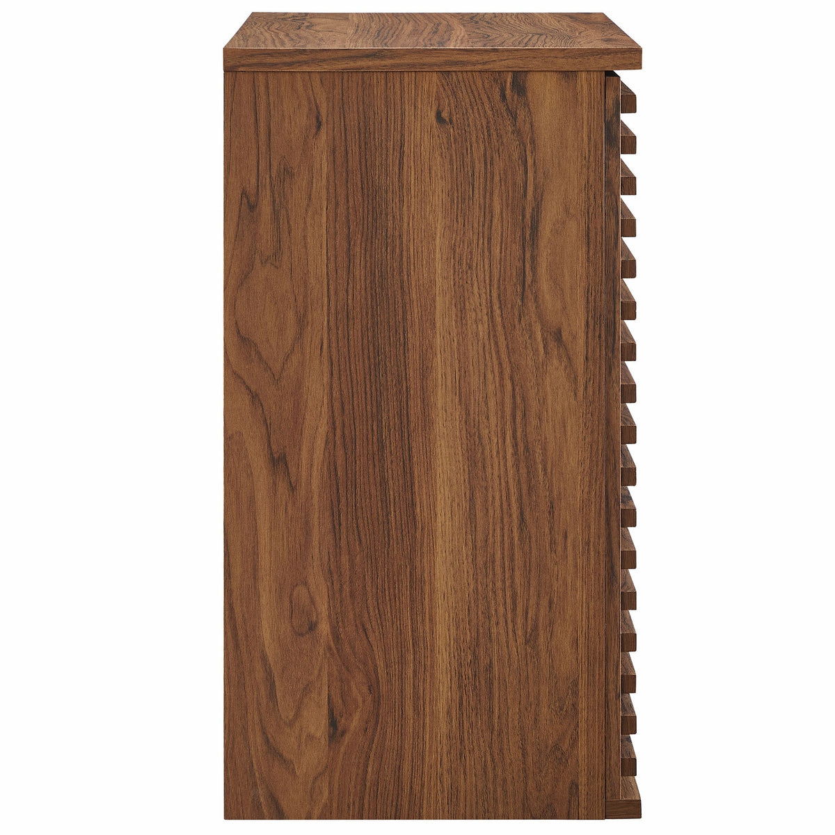 Render wall-mounted bathroom cabinet by Modway in warm brown wood grain with side cubbies on Tampa Home & Garden Store