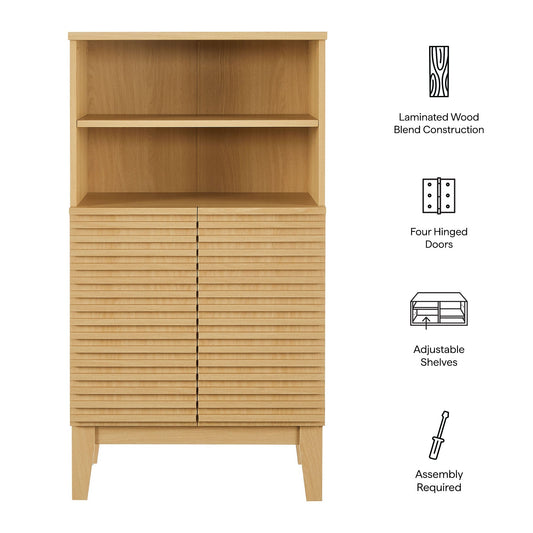 Render Freestanding Bathroom Cabinet by Modway in laminated wood with slatted doors on Tampa Home & Garden Store