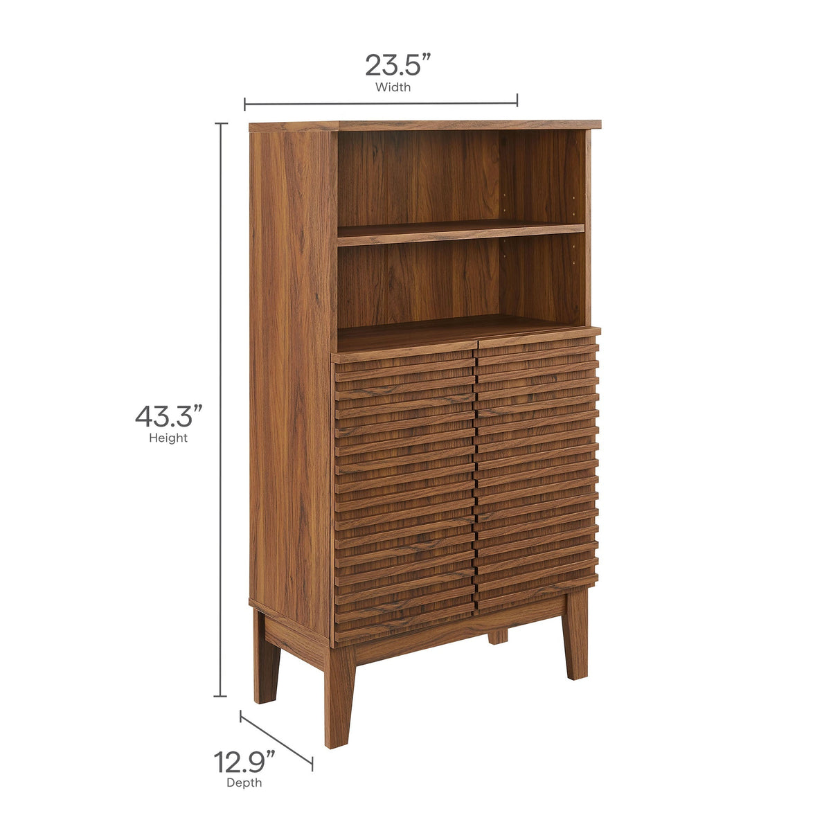Render freestanding bathroom storage cabinet in walnut wood finish by Modway on Tampa Home & Garden Store