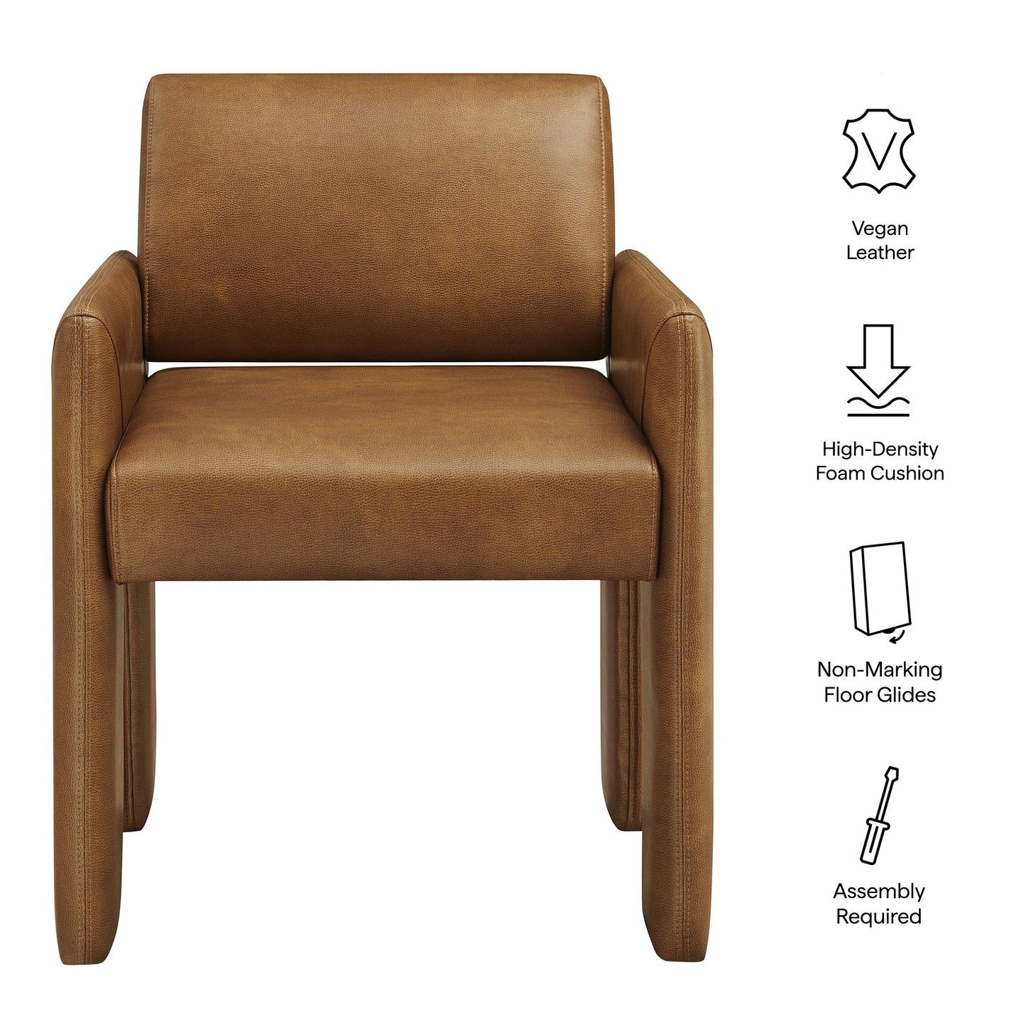 Daven Vegan Leather Dining Armchair for Home